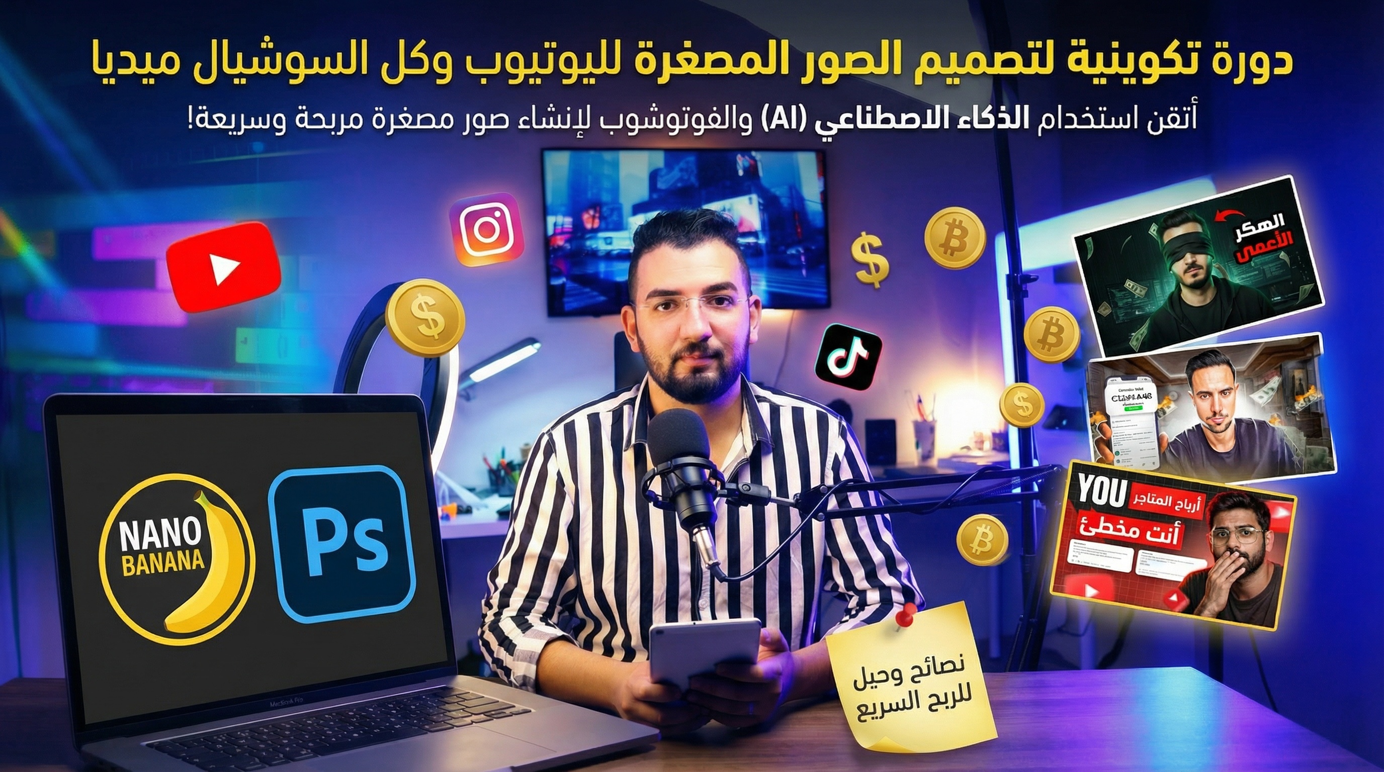 YouTube & Social Media Thumbnails - تصميم ثامبنيل ليوتيوب وإنستغرام وتيك توك
